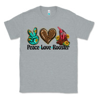 Heather Grey peace love rooster Classic Tee - BarkalooDesign