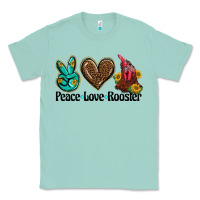 Seafoam peace love rooster Classic Tee - BarkalooDesign