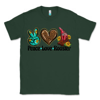 Sports Green peace love rooster Classic Tee - BarkalooDesign