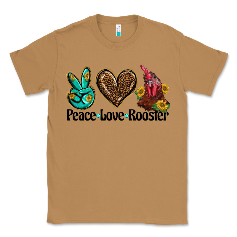 Peace Love Rooster Classic Tee by BarkalooDesign | Teevron