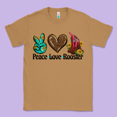 Peace Love Rooster Classic Tee Designed By Barkaloodesign