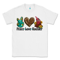 White peace love rooster Classic Tee - BarkalooDesign
