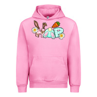 Fuchsia Pink Hop bunny Easter Day Urban Hoodie - CowGirlArtShop