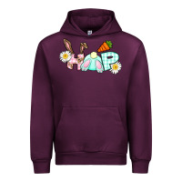 Mauve Wine Hop bunny Easter Day Urban Hoodie - CowGirlArtShop