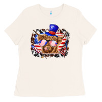 Bone 4th of july cow Ladies Tee - texasbilliewilder