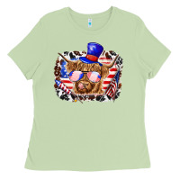 Matcha 4th of july cow Ladies Tee - texasbilliewilder