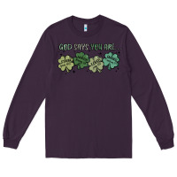 Plum god says i am patrick's day Long Sleeve Tee - MaliasSmallBusiness