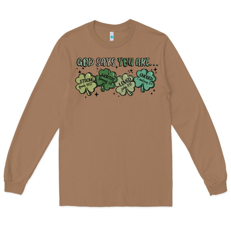 God Says I Am Patrick's Day Long Sleeve Tee by MaliasSmallBusiness | Teevron