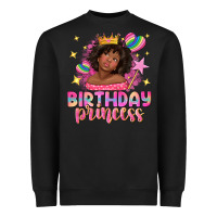 Black birthday princess with afro girl Heavyweight Sweatshirt - NancyCooperArtShop