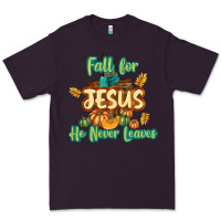 Plum Fall for Jesus He Never Leaves Premium Tee - texasbilliewilder