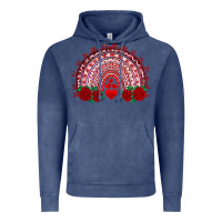 Vintage Denim valentines day rainbow with roses Vintage Hoodie - RanaPortraitStore