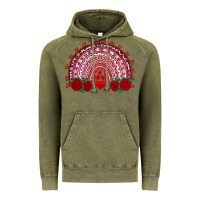 Vintage Olive valentines day rainbow with roses Vintage Hoodie - RanaPortraitStore