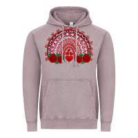 Vintage Zinc valentines day rainbow with roses Vintage Hoodie - RanaPortraitStore