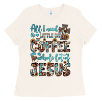 Bone all i need is a little bit of coffee and o whole lot of jesus Ladies Tee - JahusDesignShop