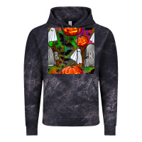 Cloud Black halloween ghost and headstone seamless pattern Vintage Hoodie - BundleAndBundleShop