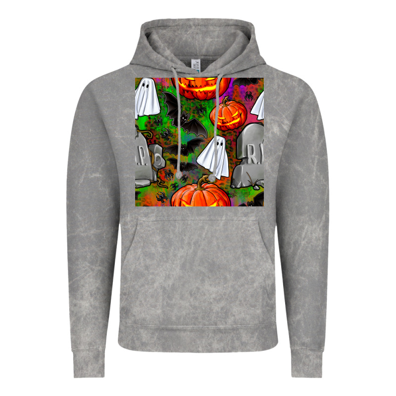 Halloween Ghost And Headstone Seamless Pattern Vintage Hoodie by BundleAndBundleShop | Teevron