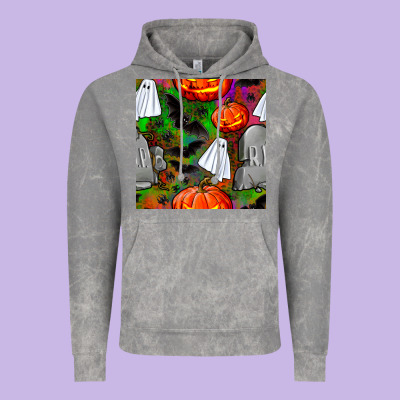 Halloween Ghost And Headstone Seamless Pattern Vintage Hoodie Designed By Bundleandbundleshop