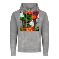 Cloud Rock halloween ghost and headstone seamless pattern Vintage Hoodie - BundleAndBundleShop