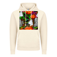 Vintage Artic halloween ghost and headstone seamless pattern Vintage Hoodie - BundleAndBundleShop