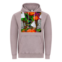 Vintage Zinc halloween ghost and headstone seamless pattern Vintage Hoodie - BundleAndBundleShop