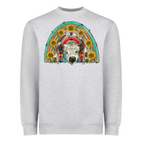 Heather Grey scottish white calf  rainbow Heavyweight Sweatshirt - BarkalooDesign