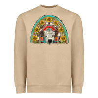 Mushroom scottish white calf  rainbow Heavyweight Sweatshirt - BarkalooDesign