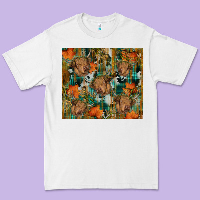 Fall Cowhide Highland Cow Tumbler Premium Tee Designed By Ranaportraitstore
