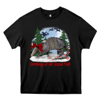 Black greetings of the season y'all with armadillo Heavy Core Tee - BarkalooDesign