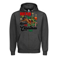 Charcoal Heather rockin around the christmas tree Zipper Hoodie - MaliasSmallBusiness