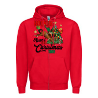 Red rockin around the christmas tree Zipper Hoodie - MaliasSmallBusiness