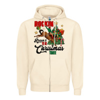 Sandshell rockin around the christmas tree Zipper Hoodie - MaliasSmallBusiness