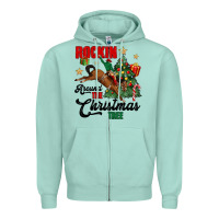 Seafoam rockin around the christmas tree Zipper Hoodie - MaliasSmallBusiness