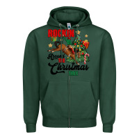 Sports Green rockin around the christmas tree Zipper Hoodie - MaliasSmallBusiness