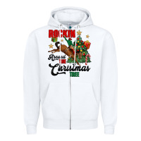 White rockin around the christmas tree Zipper Hoodie - MaliasSmallBusiness