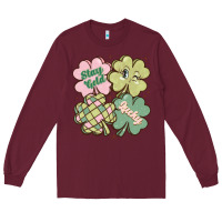 Burgundy st patricks day clover Long Sleeve Tee - MaliasSmallBusiness