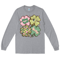 Heather Grey st patricks day clover Long Sleeve Tee - MaliasSmallBusiness