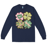 Navy st patricks day clover Long Sleeve Tee - MaliasSmallBusiness