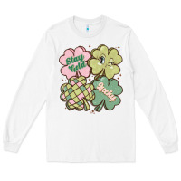 White st patricks day clover Long Sleeve Tee - MaliasSmallBusiness