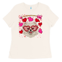Bone valentine's day white pomeranian Ladies Tee - RanaPortraitStore