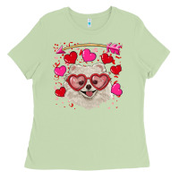 Matcha valentine's day white pomeranian Ladies Tee - RanaPortraitStore
