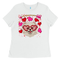 White valentine's day white pomeranian Ladies Tee - RanaPortraitStore