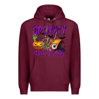 Burgundy Spooky babes club Premium Hoodie - texasbilliewilder