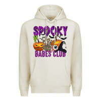 Oatmeal Heather Spooky babes club Premium Hoodie - texasbilliewilder