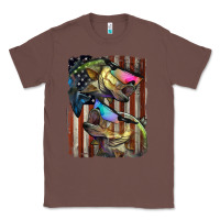 Chestnut American Flag With Bass Fish Classic Tee - LillyAllenDesigns