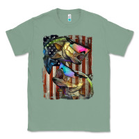 Sage American Flag With Bass Fish Classic Tee - LillyAllenDesigns