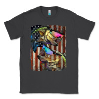 Smoke American Flag With Bass Fish Classic Tee - LillyAllenDesigns