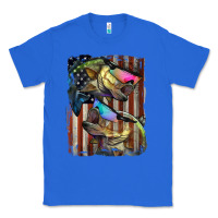 True Royal American Flag With Bass Fish Classic Tee - LillyAllenDesigns