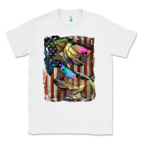 White American Flag With Bass Fish Classic Tee - LillyAllenDesigns