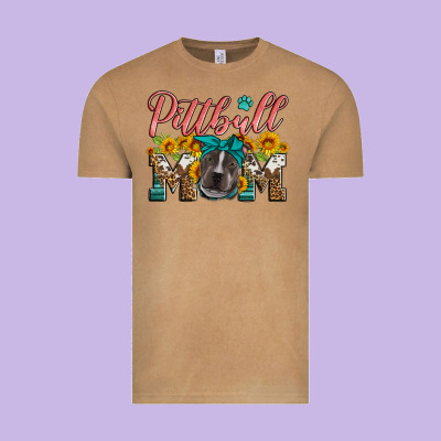 Pittbull Mom Vintage Tee Designed By Artiststas