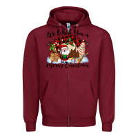 Burgundy We whisk you a Merry Christmas Zipper Hoodie - NancyCooperArtShop